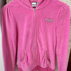 pink velvet fila jacket